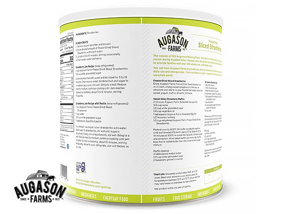 Augason Farms: Freeze-Dried Sliced Strawberries Can